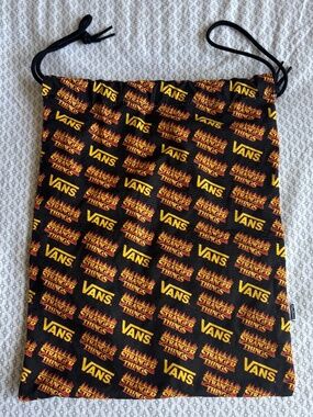 Vans Stranger Things Dust Bag Shoe Customs Black Drawstring Yellow Orange Flames